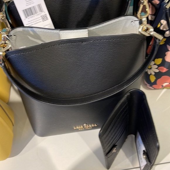 Kate Spade Darcy Small Bucket Bag & Darcy Large Slim Bifold Wallet Black - Picture 5 of 11